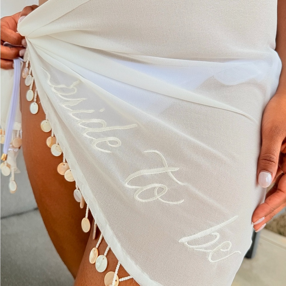 Bridal White Sheer Swim Cover-Up Sarong